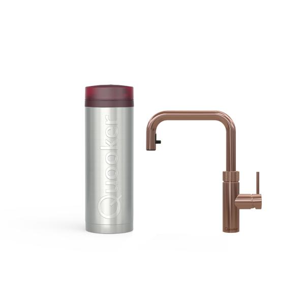 Quooker Flex Square | Reservoirs PRO3 | Kupfer Rosé | sofort-Kochend-Wasserhahn